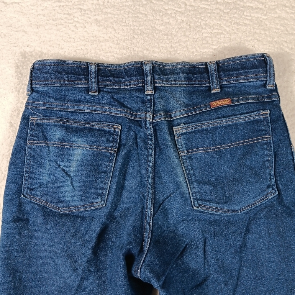 Vintage 70s Wrangler Jeans Mens 34x30 (31x29) Blue Denim Straight Cowboy Rodeo - Picture 5 of 11